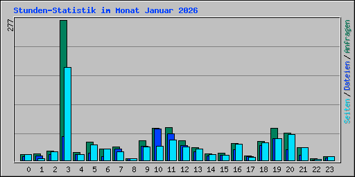Stunden-Statistik im Monat Januar 2026